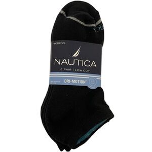 New NAUTICA Women’s 6 pair black low cut dry motion socks